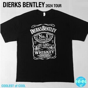 DIERKS BENTLEY Gravel & Gold Tour 2xl black shirt Whiskey label XXL T-Shirt NWOT